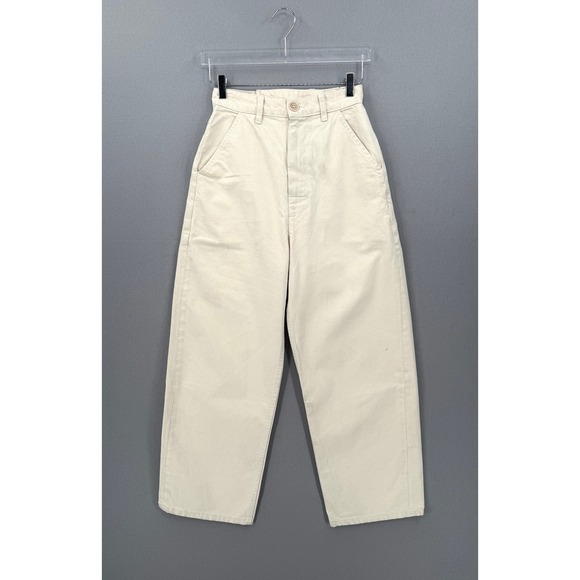 Rudy Jude Denim - RUDY JUDE Adult Lace Back Big Jean Size 1 Cream Organic Cotton Barrel